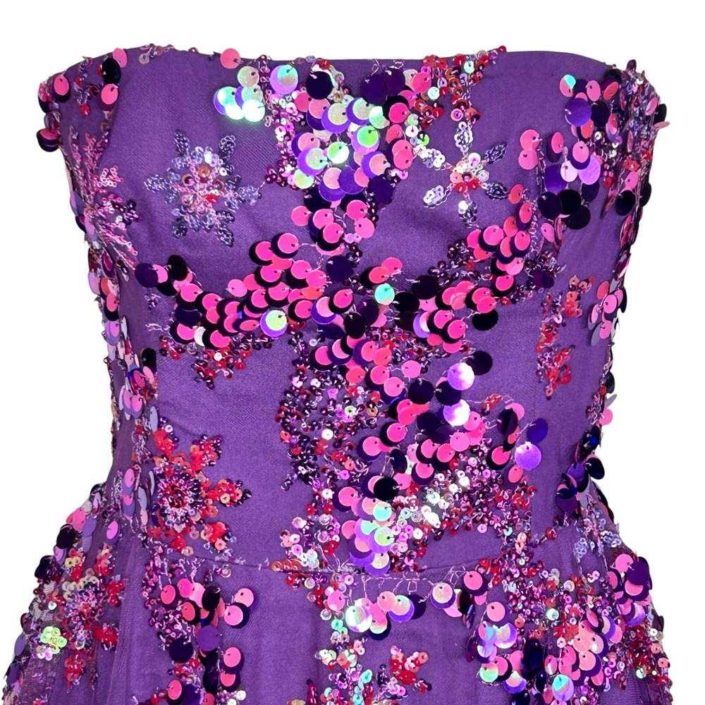 Helsi Anita Fairy Sequin Mini Dress Small HOCO Strapless Sheer Ethereal NEW - Picture 3 of 10